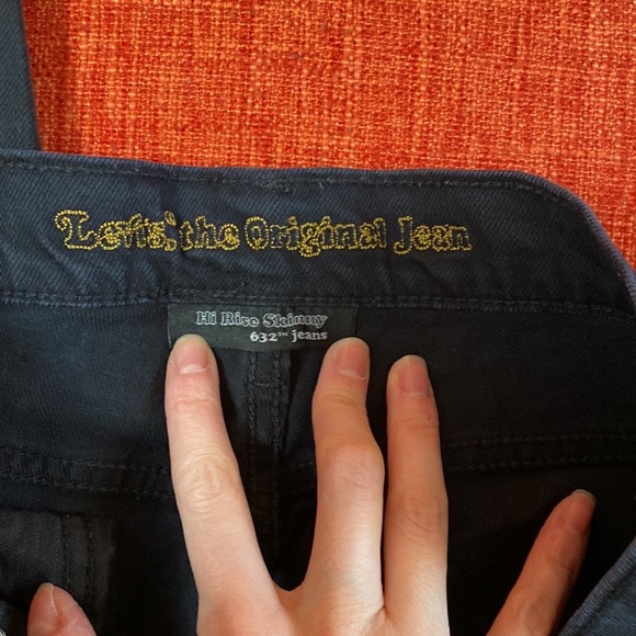 Y2K Levis Classic Black Hi Rise Skinny 632 Distressed Jeans - Picture 10 of 15